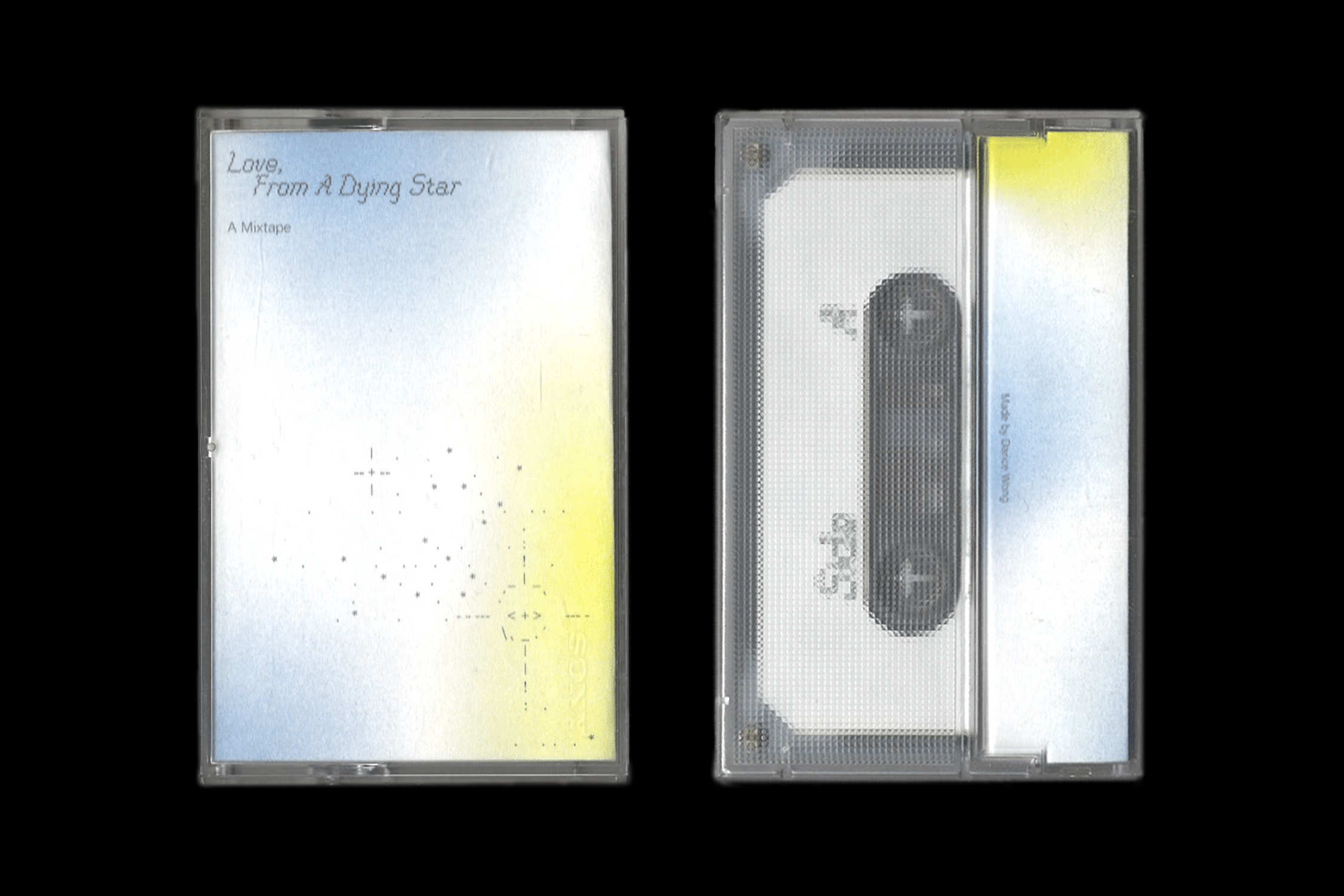 Casette tape design scan of case front and back